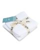 Al Karam Solid Zero Twist Dobby Terry Wash Towel 4-Piece Set (White)