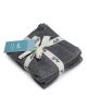 Al Karam Solid Zero Twist Dobby Terry Wash Towel 4-Piece Set (Dark Gray)