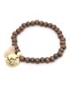 MMA SUBHA 33 IN 1 DARK BROWN & WHITE BEADS WITH GOLD PENDANT