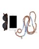 MMA PHONE HOLDER 49 MATTE BLUE AVENTURINE WITH WHITE STONE