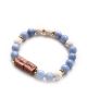 Min Maadan Alensan Black Lava Beads & Wooden Blocks Sunan Rawatib Bracelet - Aquamarine Stones