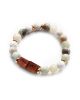 Min Maadan Alensan White Lava Beads & Wooden Blocks Sunan Rawatib Bracelet -  Amazonite Stones