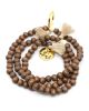MMA SUBHA 99 IN 1 DARK BROWN & WHITE BEADS WITH GOLD PENDANT