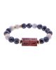 Min Maadan Alensan White Lava Beads & Wooden Blocks Sunan Rawatib Bracelet - Snow Obsidian Stones