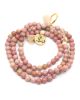 MMA SUBHA 99 IN 1 RHODONITE & WHITE BEADS WITH GOLD PENDANT
