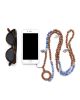 MMA PHONE HOLDER 49 MATTE BLUE AVENTURINE WITH WOODEN BEADS