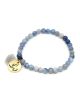 Min Maadan Alensan 33 Blue Aventurine & Black Beads Subha Bracelet with Gold Pendant