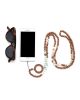 MMA PHONE HOLDER 49 AMAZONITE+ABALONE SHELL+RUTILED QUARTZ