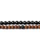 MMA PHONE HOLDER 49 BLACK STRIP AGATE WITH WOODEN BEADS